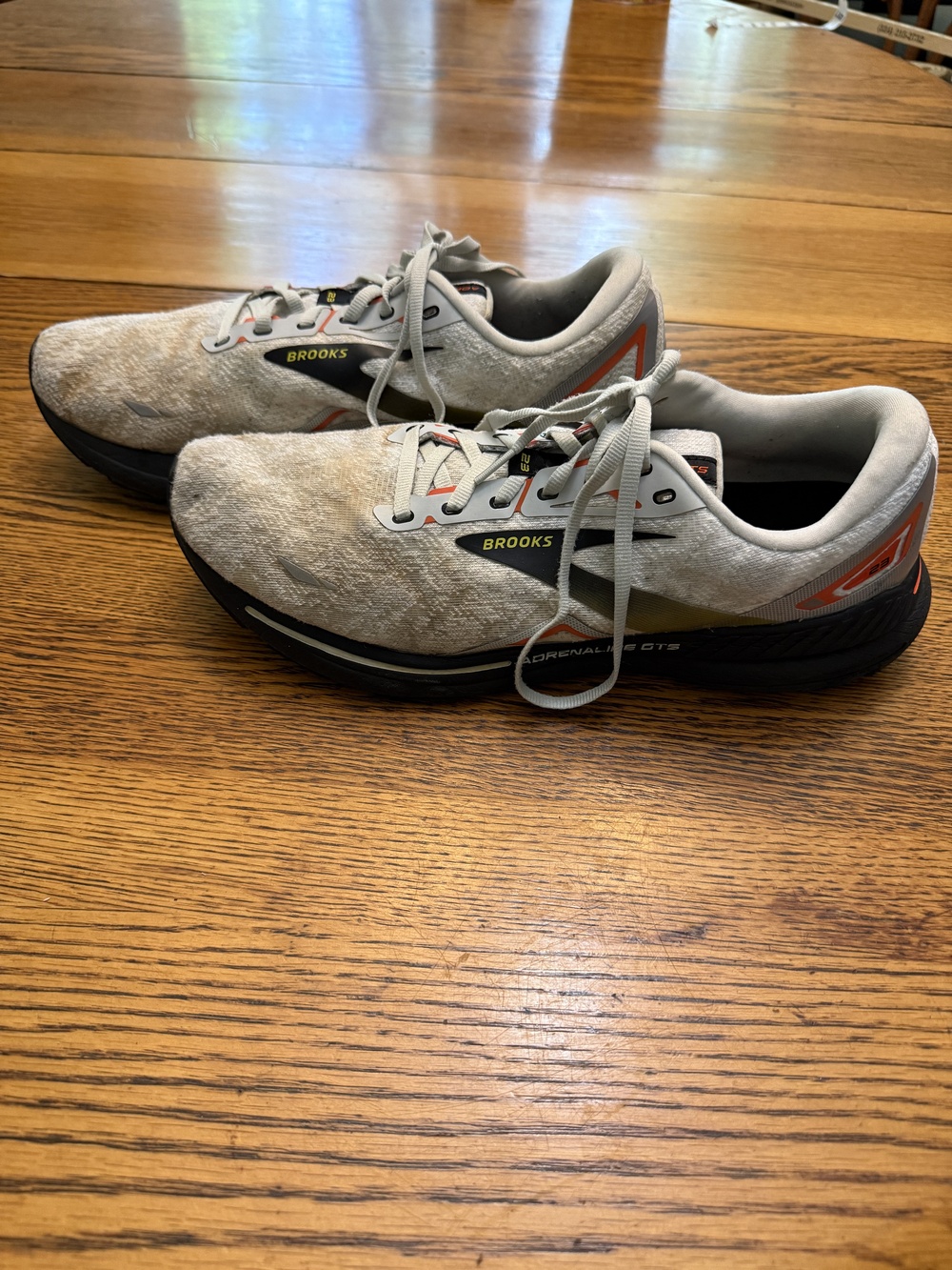 Brooks Adrenaline GTS 23 Shoes Mens Size 13 Gray Black Orange Running Sneakers